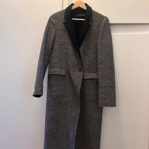 ZARA oversized women's black and white coat, size XS
